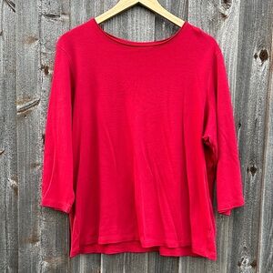 Charter Club Vibrant Red Long Sleeve Tee EUC